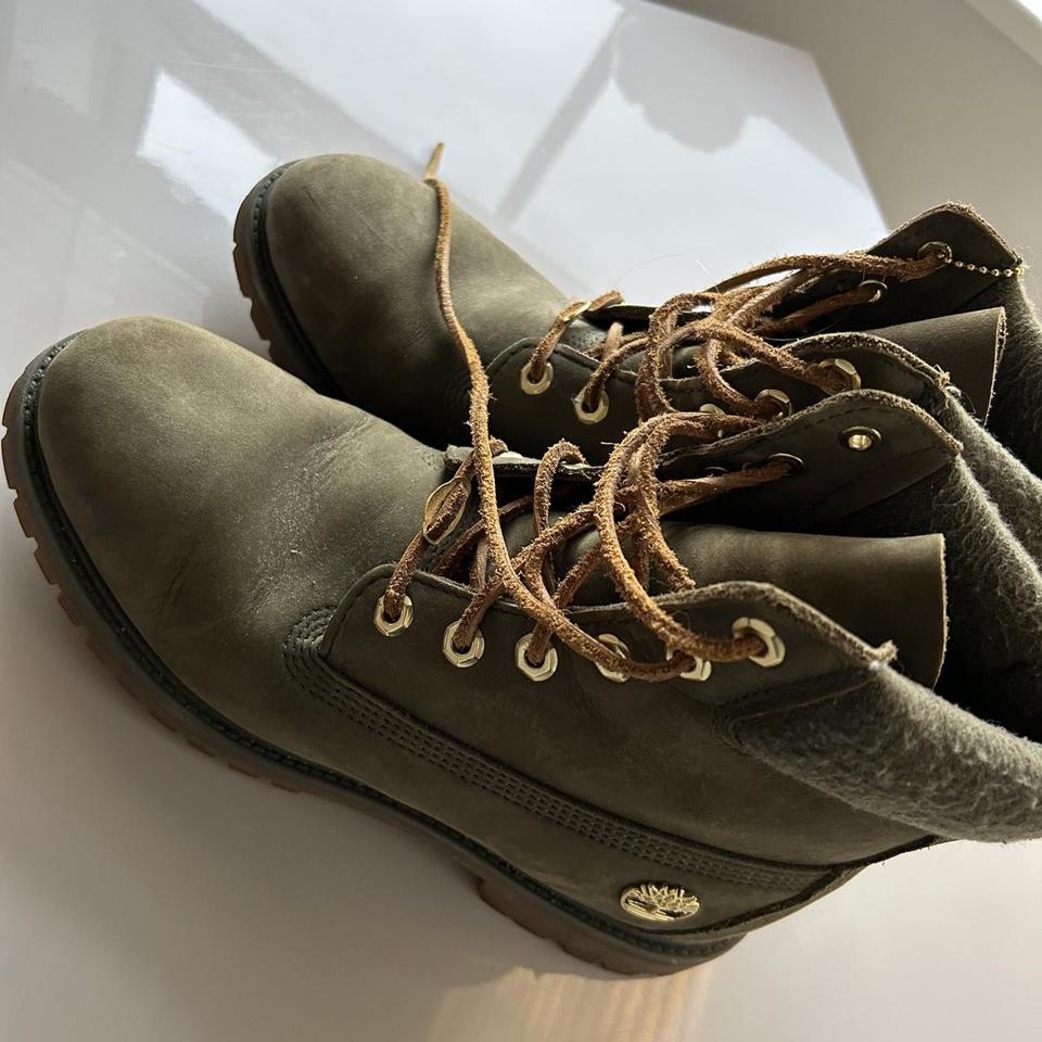 army green timberlands womens