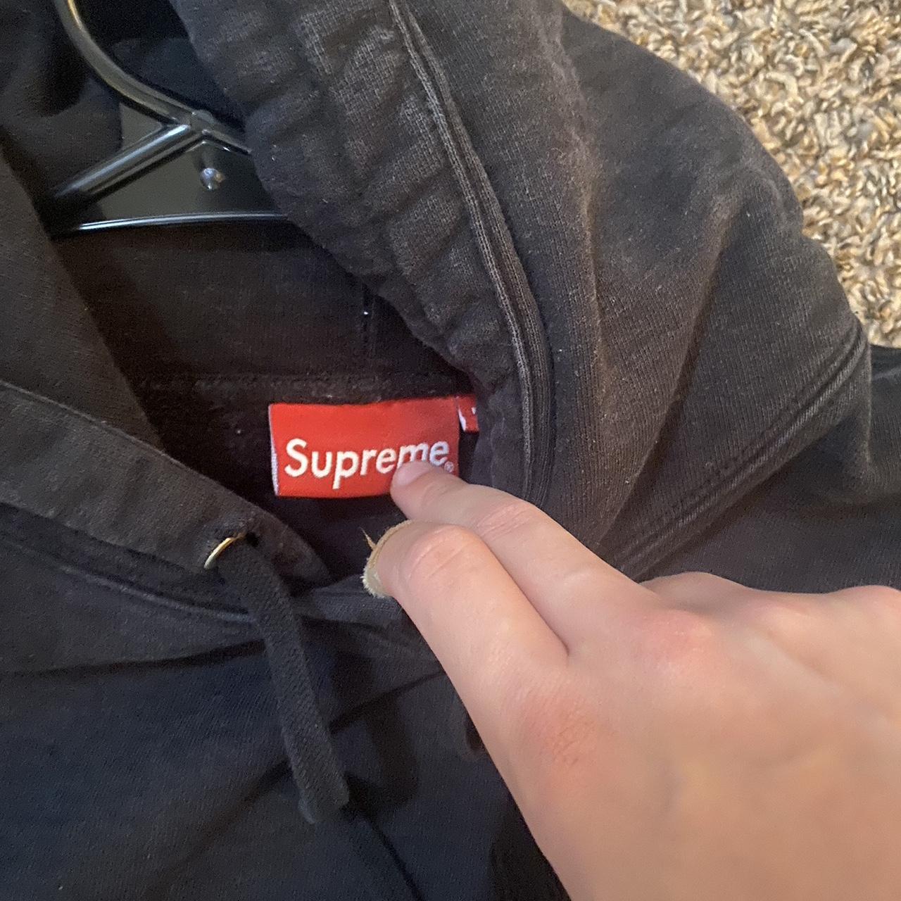 Black Supreme hoodie , thick heavy weight size M... Depop