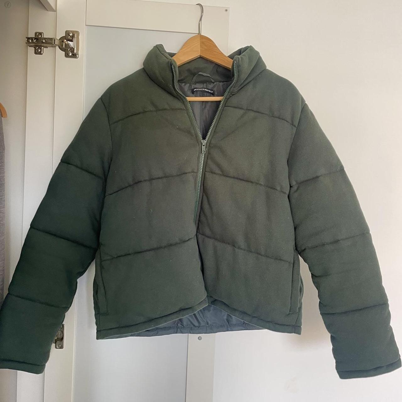 Dark green Brandy Melville puffer jacket *Free... Depop