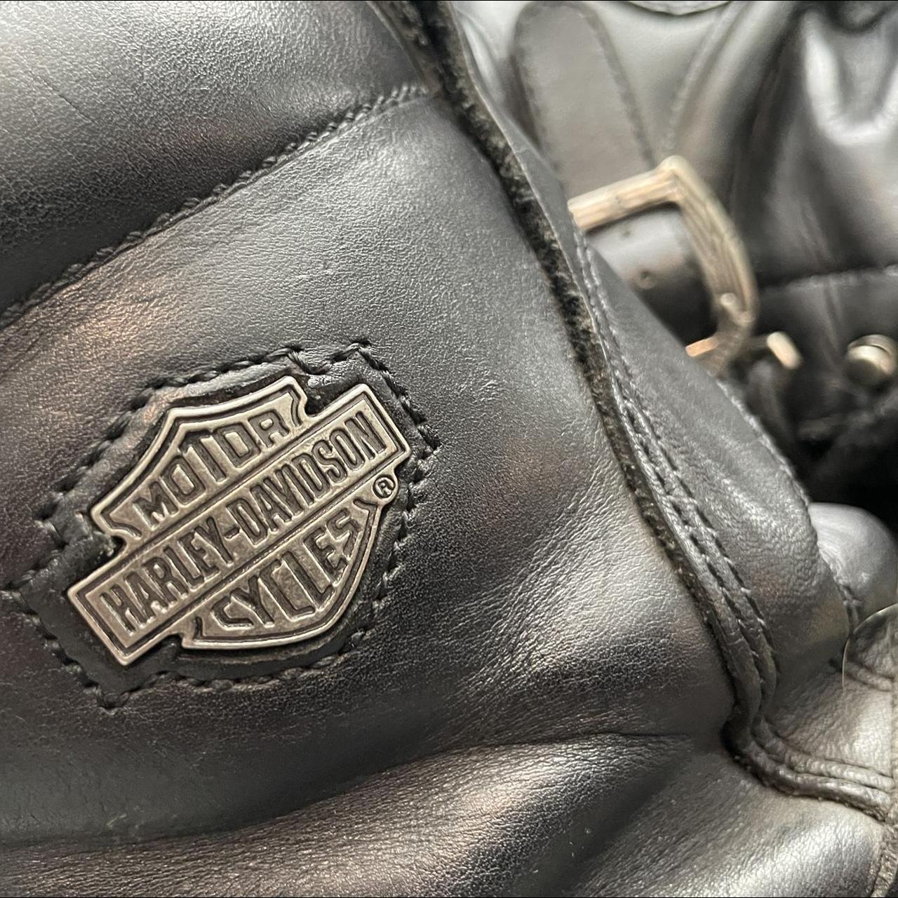 Harley Davidson Men's Black and Silver Boots | Depop