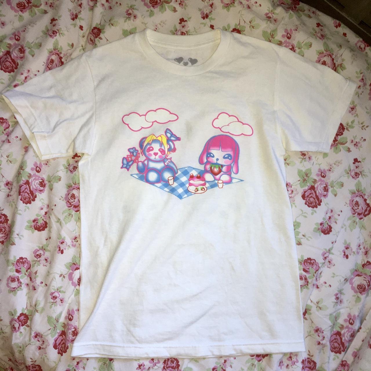 Angel Blue Women's White and Pink T-shirt (4)