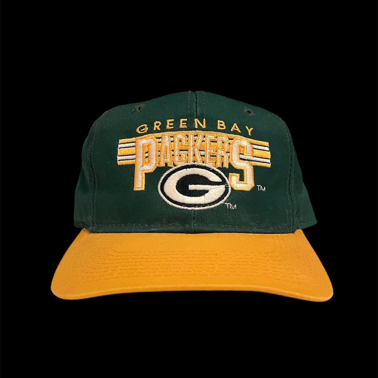 Vintage Green Bay Packers Script Style Snapback Hat - Depop