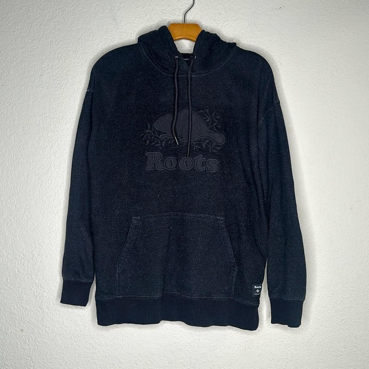 Roots Organic Original Kanga Hoodie in Black Pepper. Depop