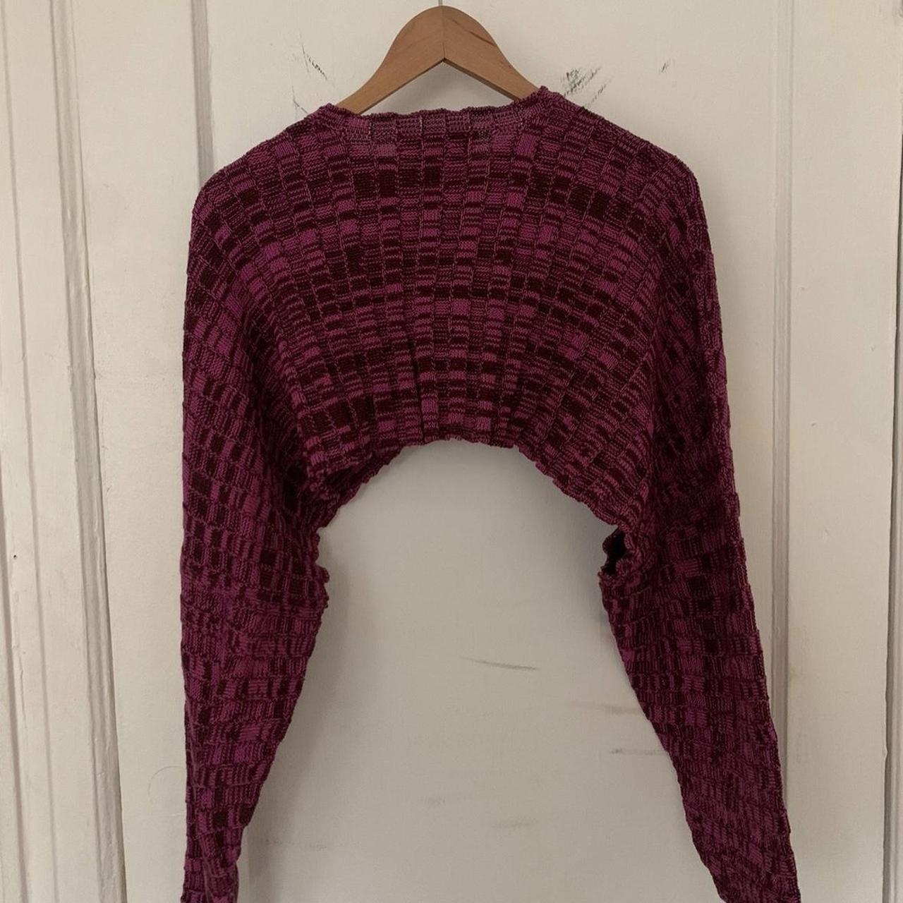 Eckhaus Latta Accordion Cropped Sweater Plum Pink /... - Depop