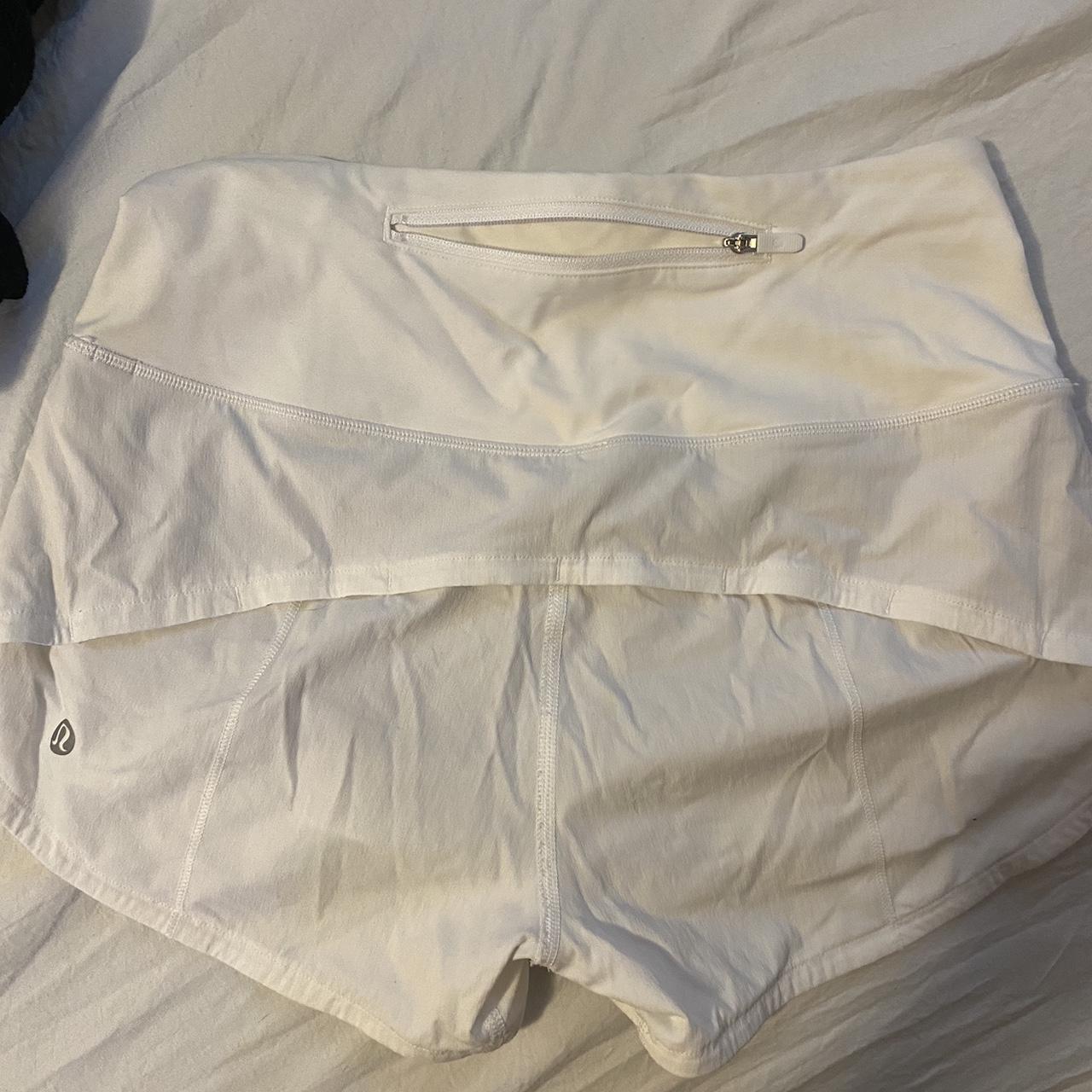 size 2 white lulu shorts - 2 stains but they’d... - Depop