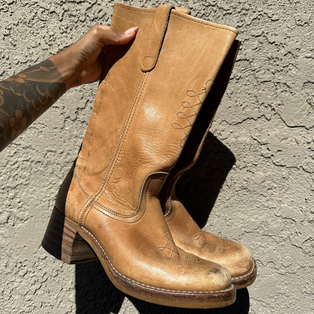 western tan boots
