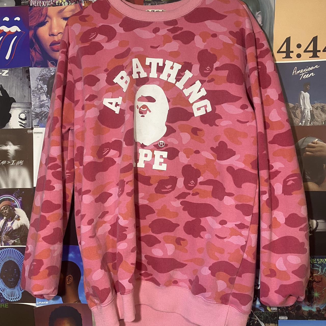 Pink bape sweater. Fits like a large. Rare