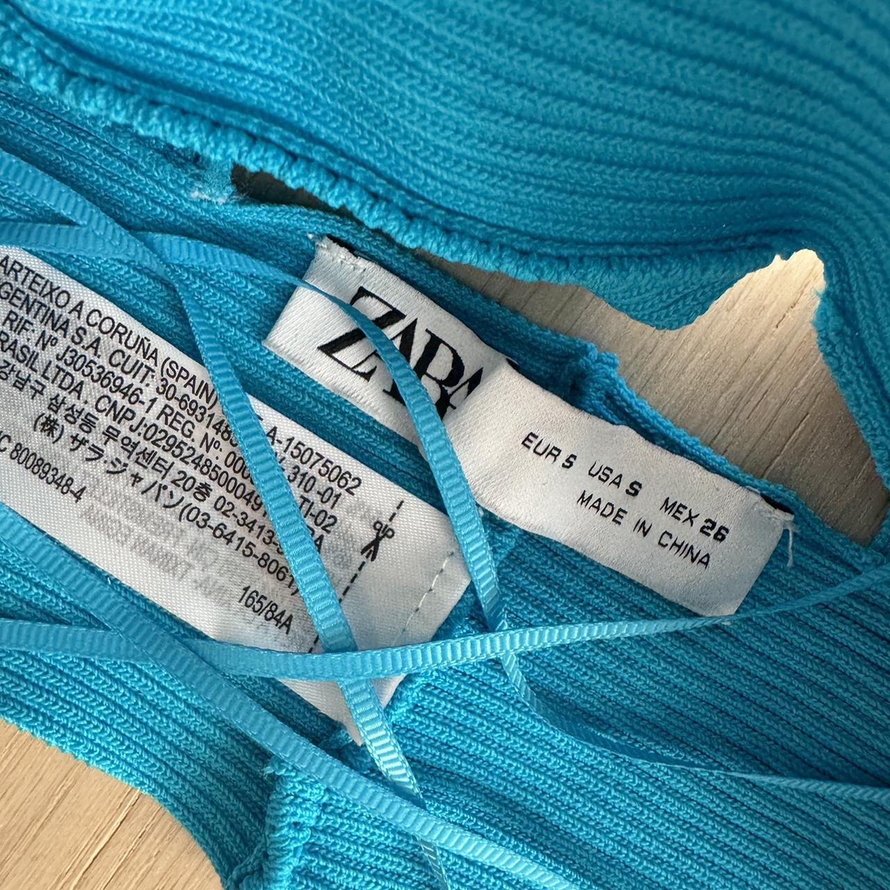 Zara cropped blue top. Size S would fit size 68... Depop