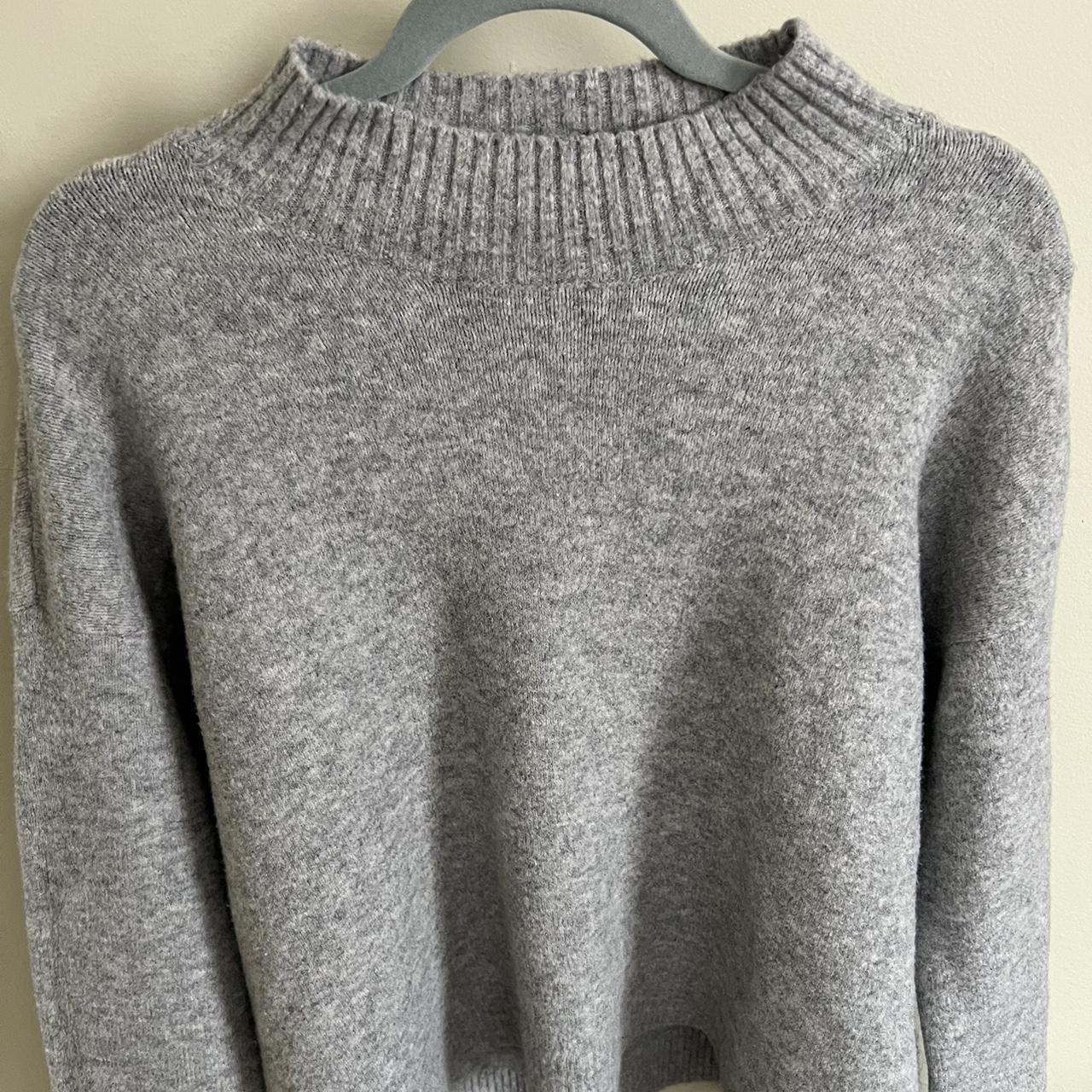 grey mock neck uniqlo sweater. super soft and comfy... - Depop