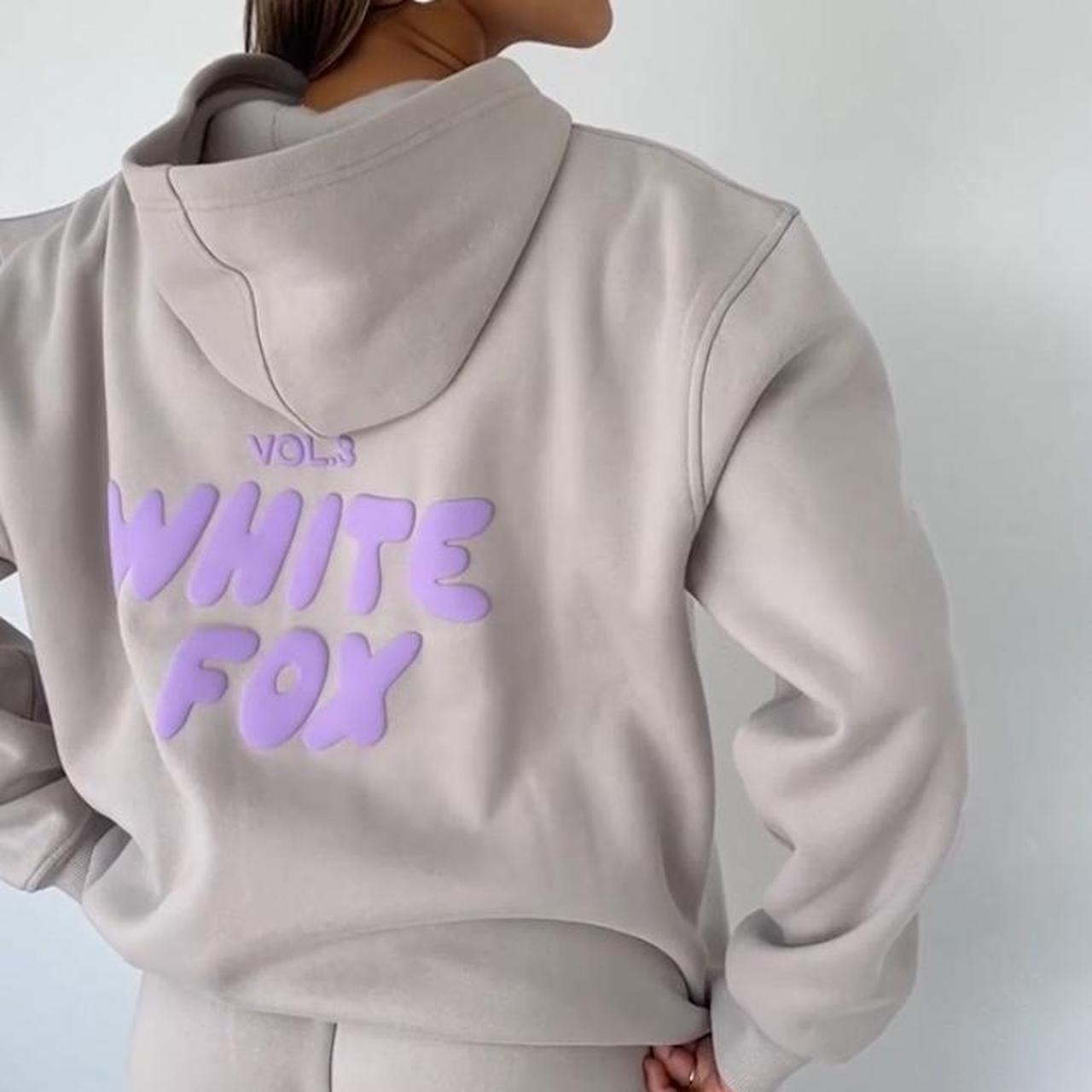 White Fox Offstage oversized hoodie - Cloud with... - Depop