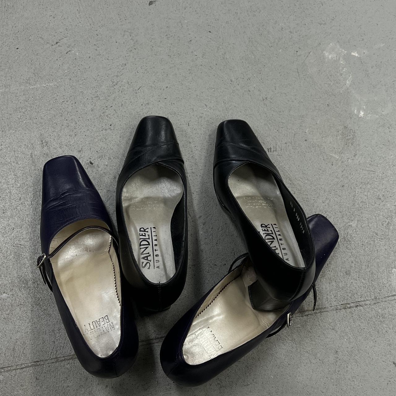 Vintage Kitten heels square toe, they look black in... - Depop