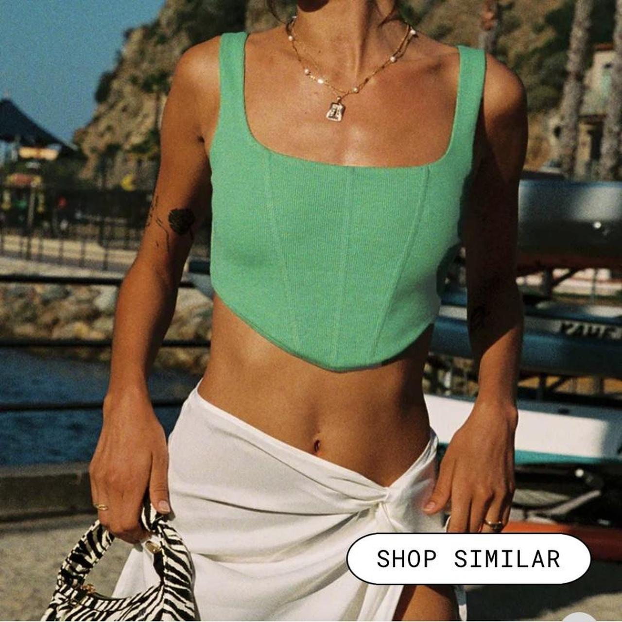 princess Polly green corset top size 6 worn once... Depop