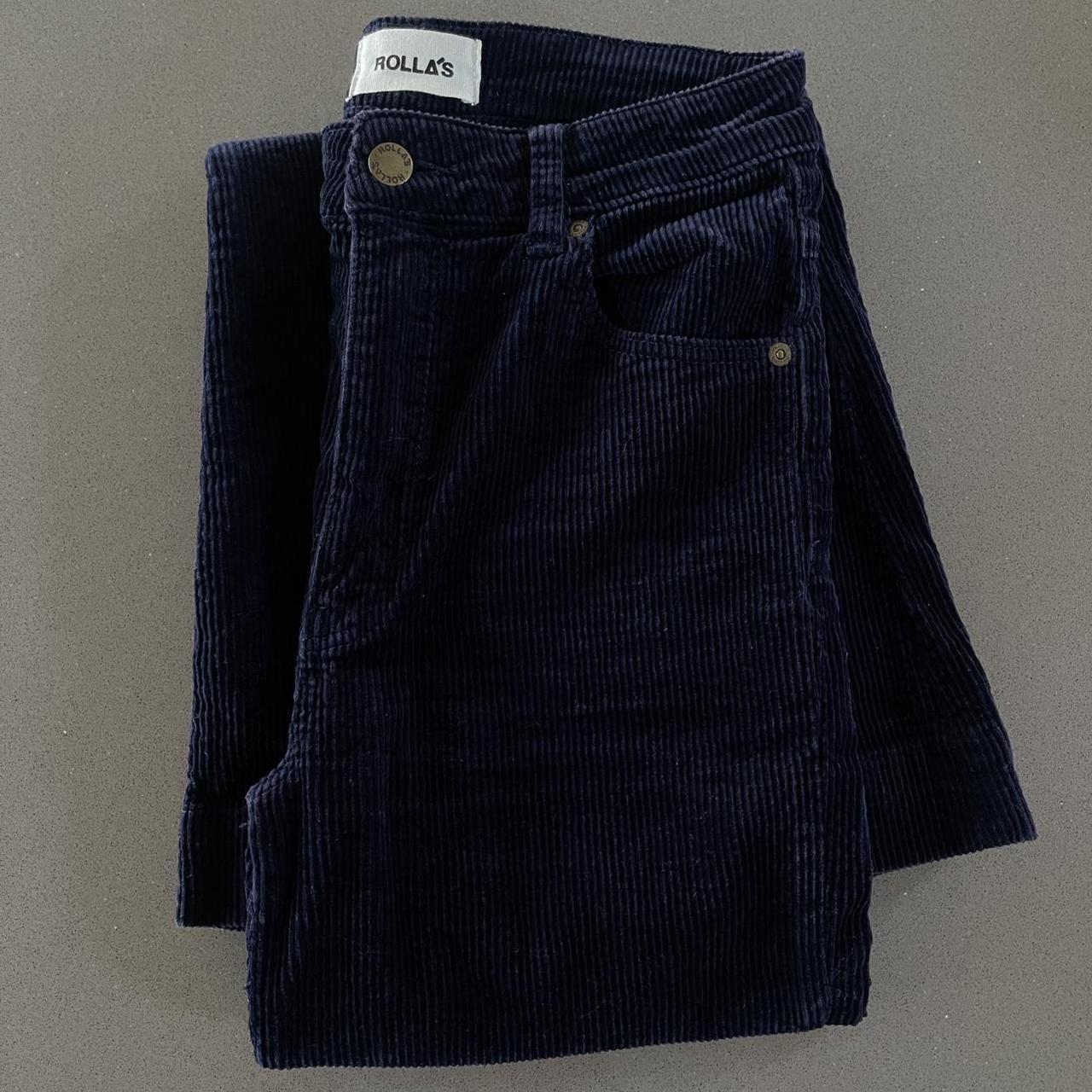 Rolla’s Jeans East Coast Cord Flare Leg Navy Blue - Depop