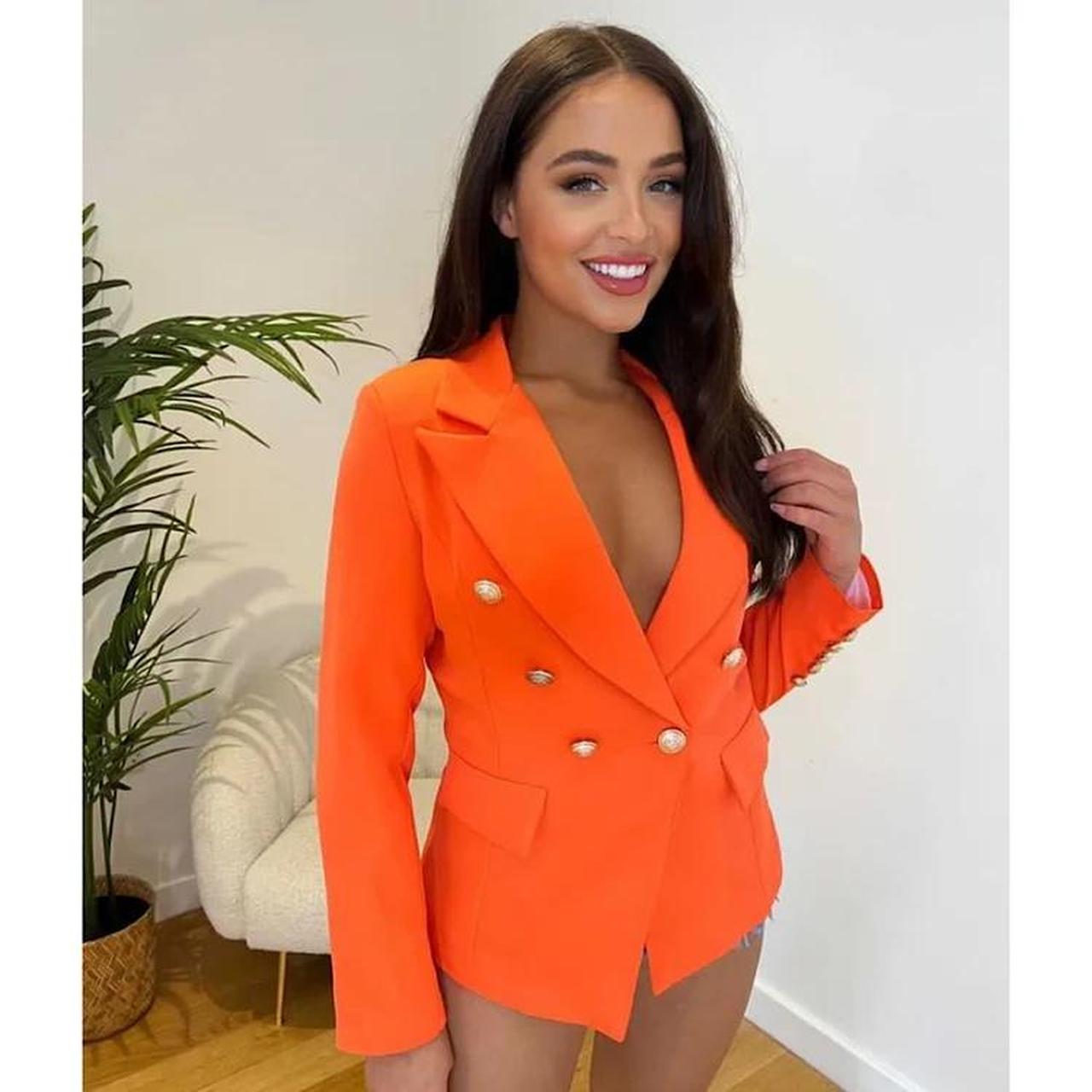 ROMEO Orange Gold Button Blazer Jacket Sale. Depop