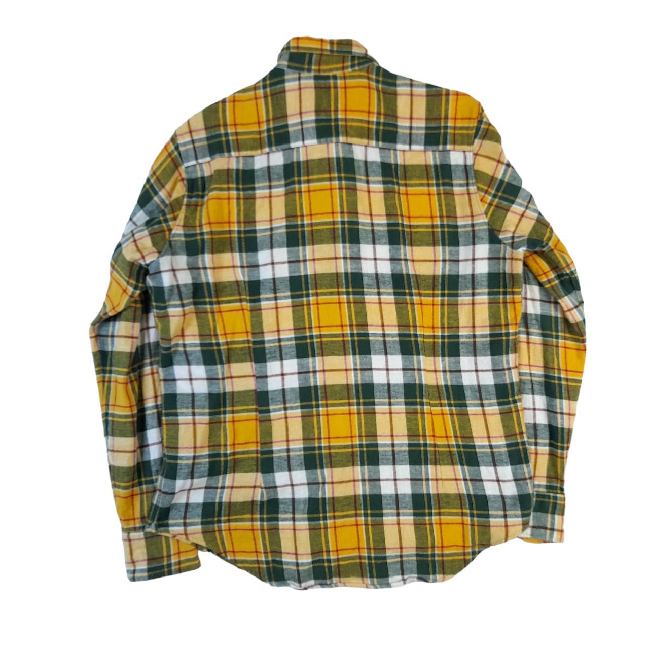 R3D Wood Flannel Shirt Plaid Yellow Men's L Long... - Depop