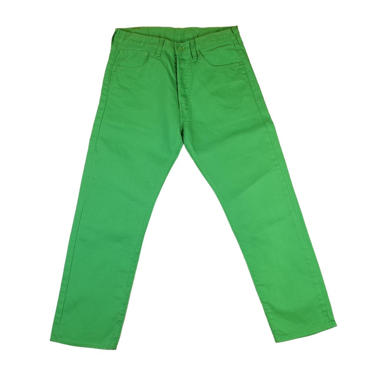 Levi's 501 Jeans Green Denim Regular Straight Fit... Depop