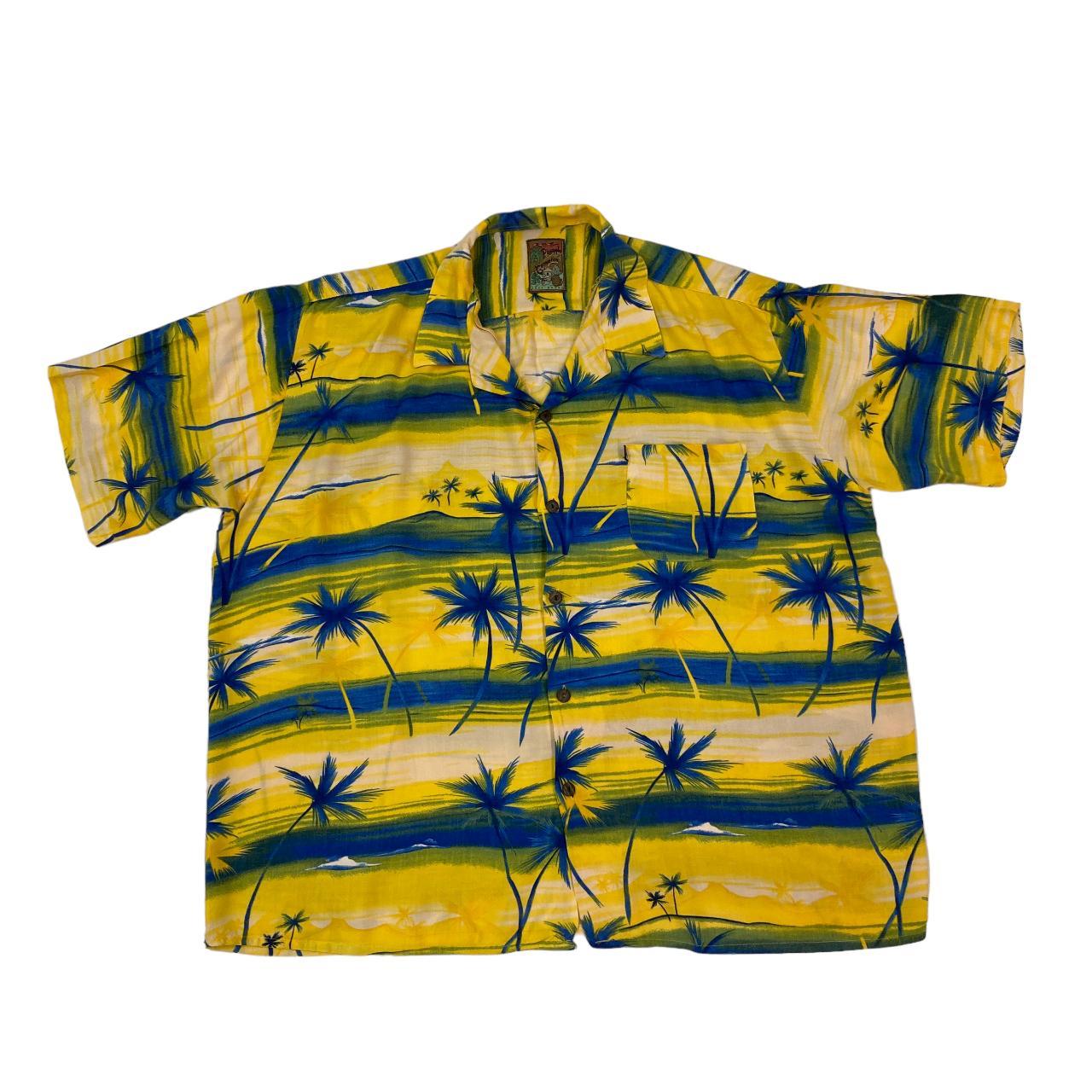 Pineapple Island Men's Yellow Shirt Depop