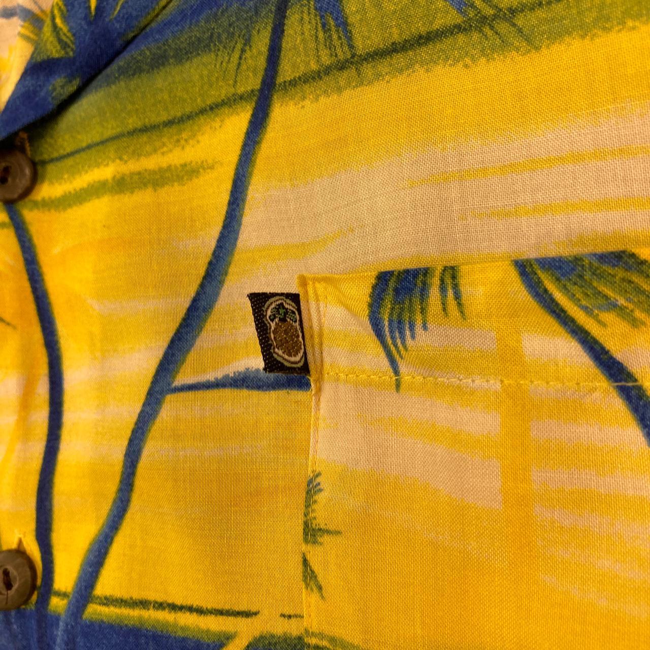 Pineapple Island Men's Yellow Shirt Depop