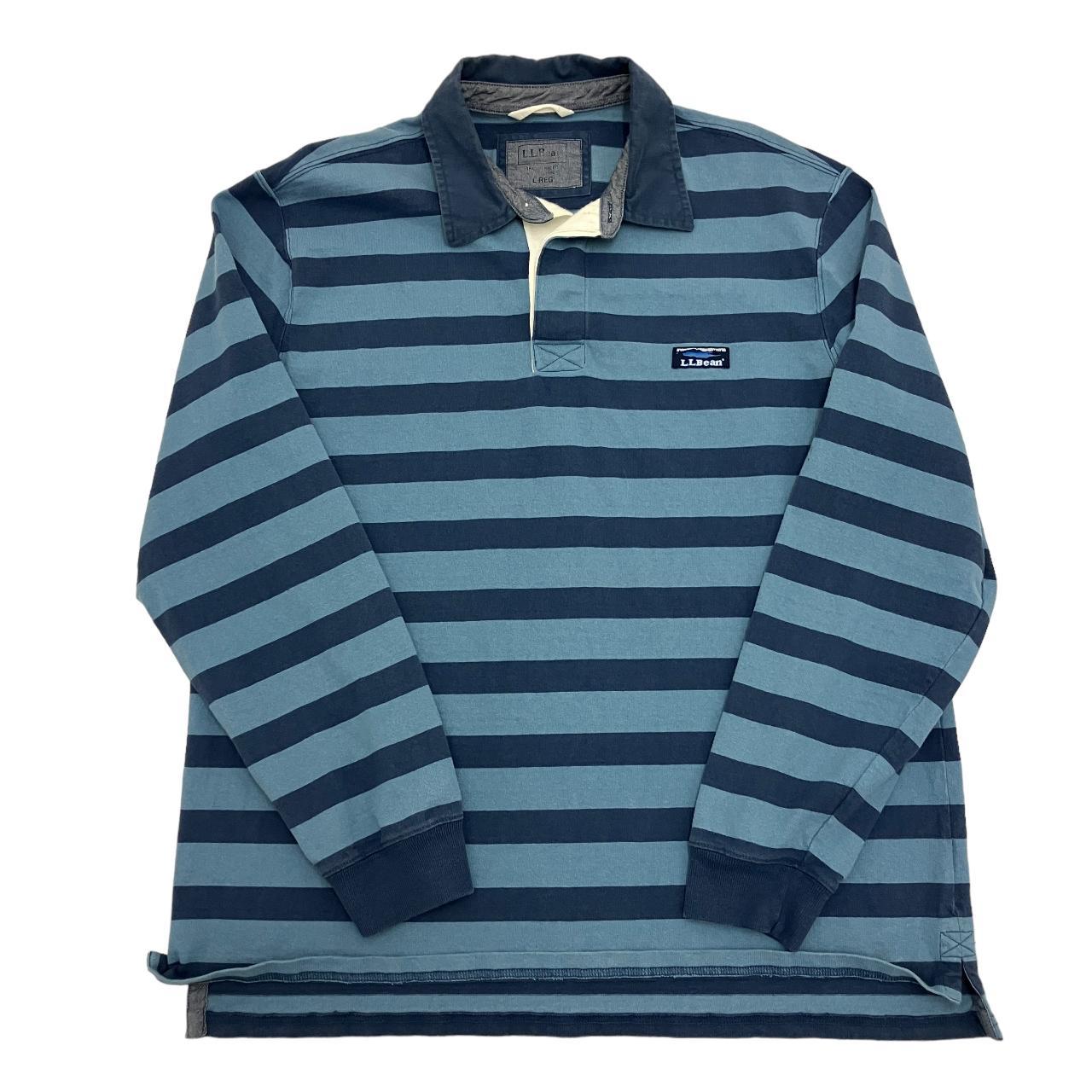 Ll bean blue striped polo hotsell