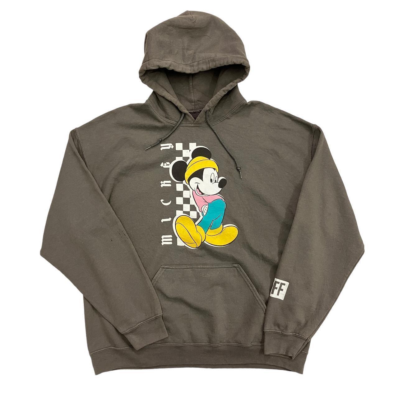 Disney Mickey Mouse Hoodie Sweatshirt Grey Mens L. Depop