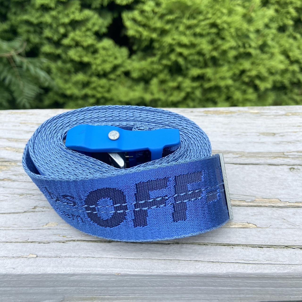 Blue off white outlet belt