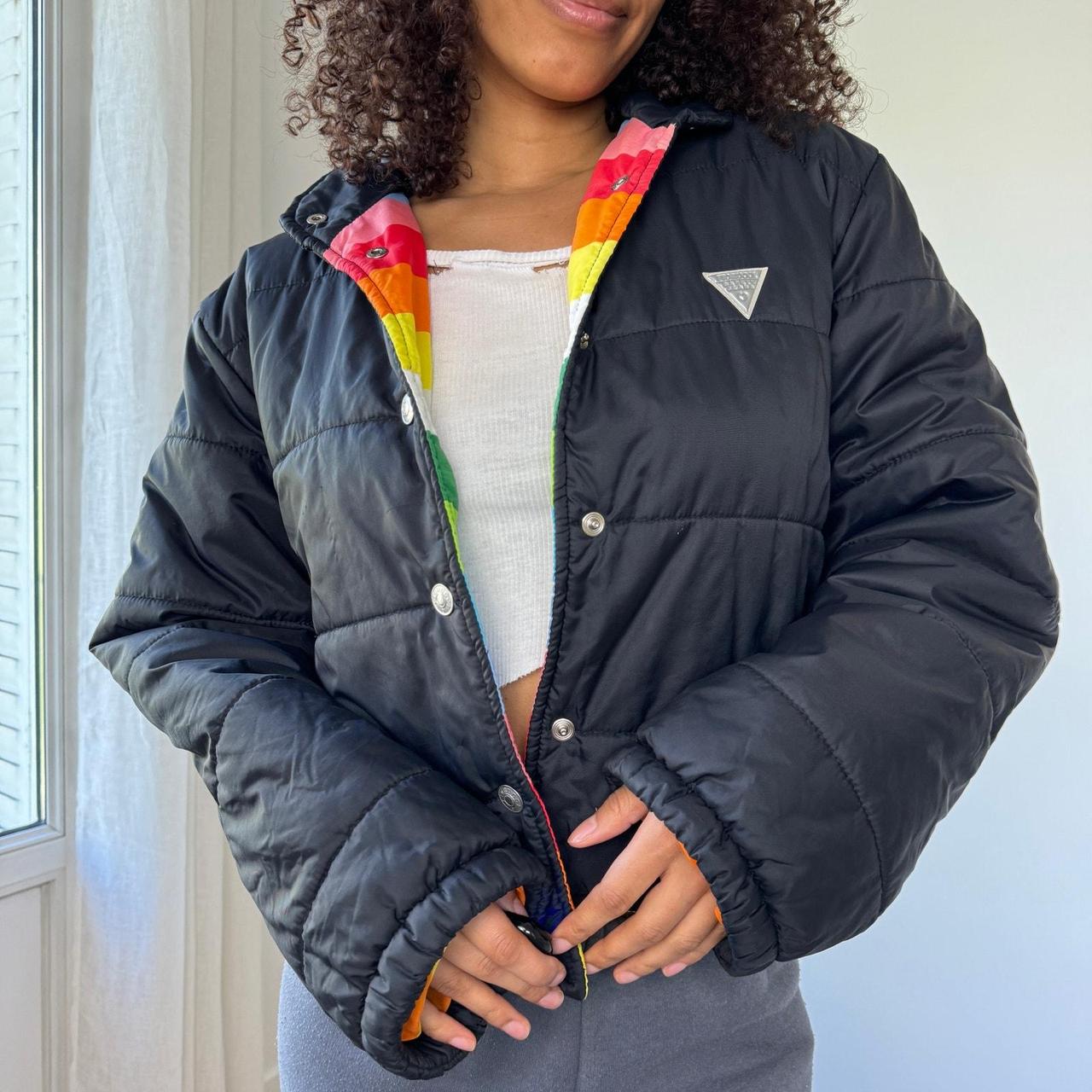 Fiorucci Women's Bomber Jacket Black/Multi M – Vintage - Main Image