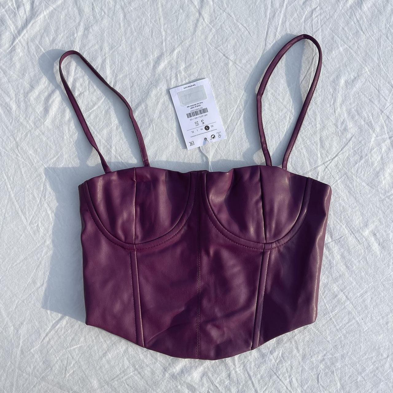 Bershka Women's Purple and Pink Corset | Depop