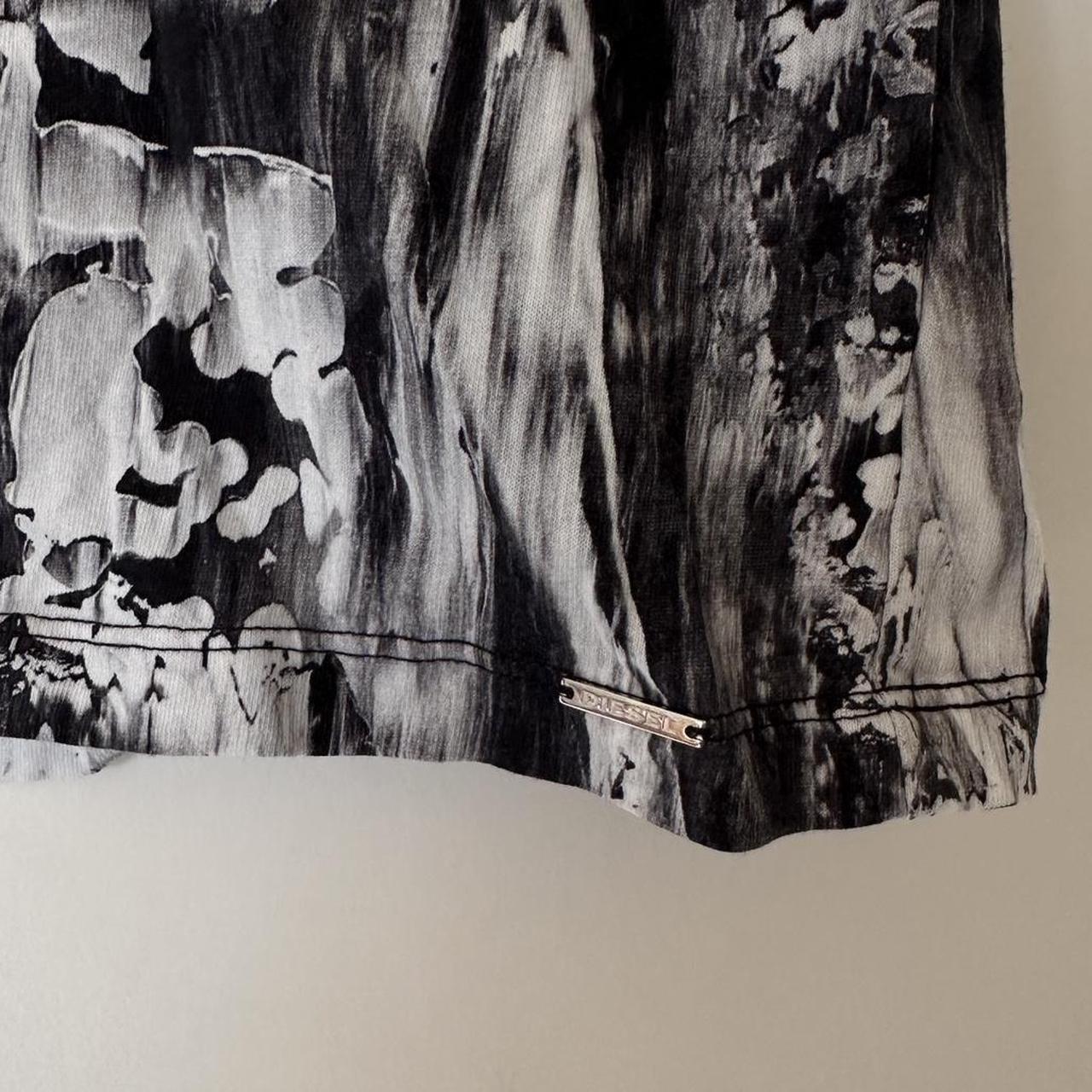 Diesel black and white graphic tee Condition... Depop