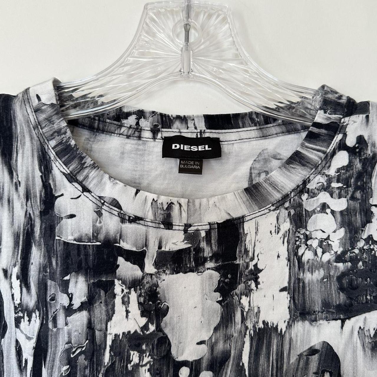 Diesel black and white graphic tee Condition:... - Depop