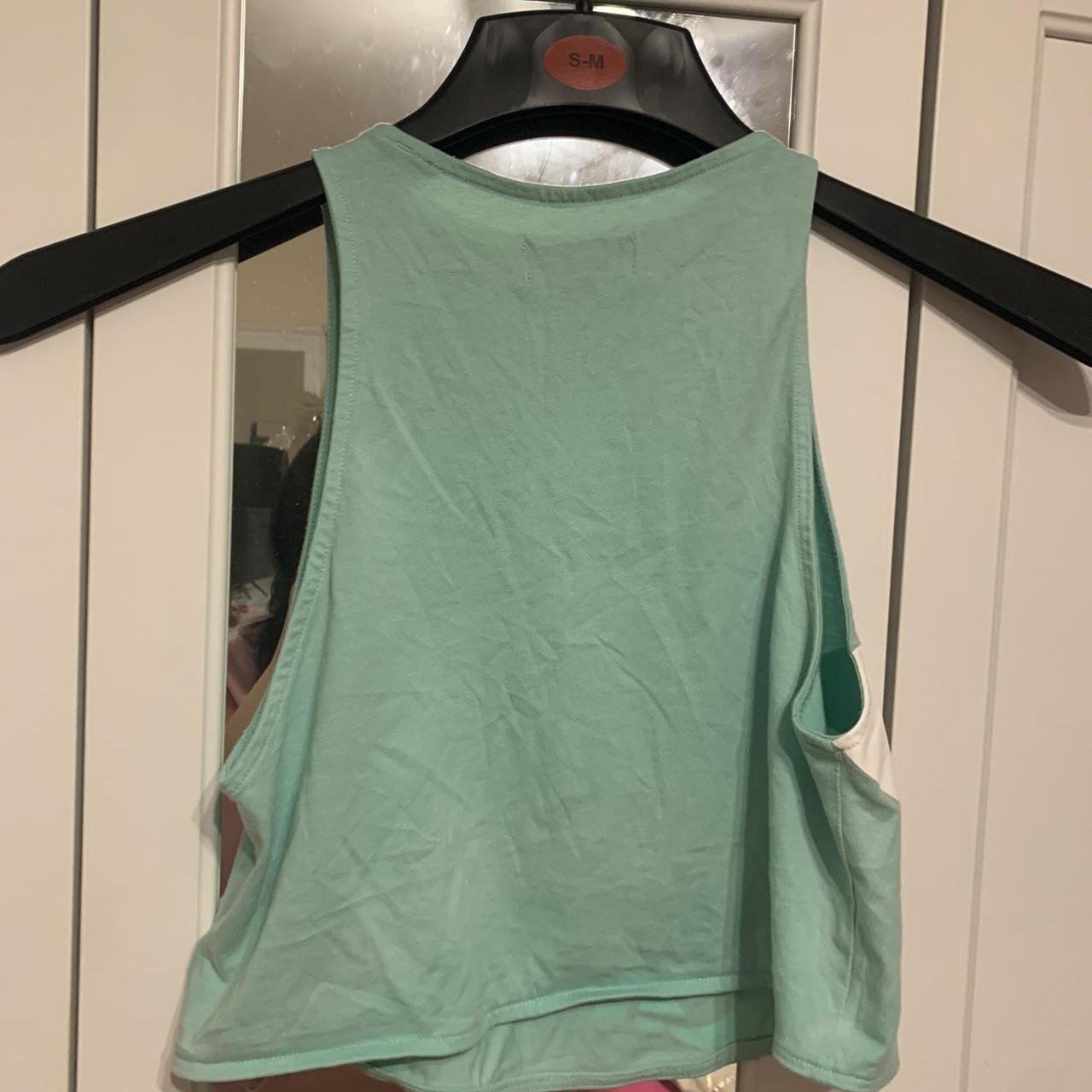 Adidas Women's Blue and Green Crop-top | Depop