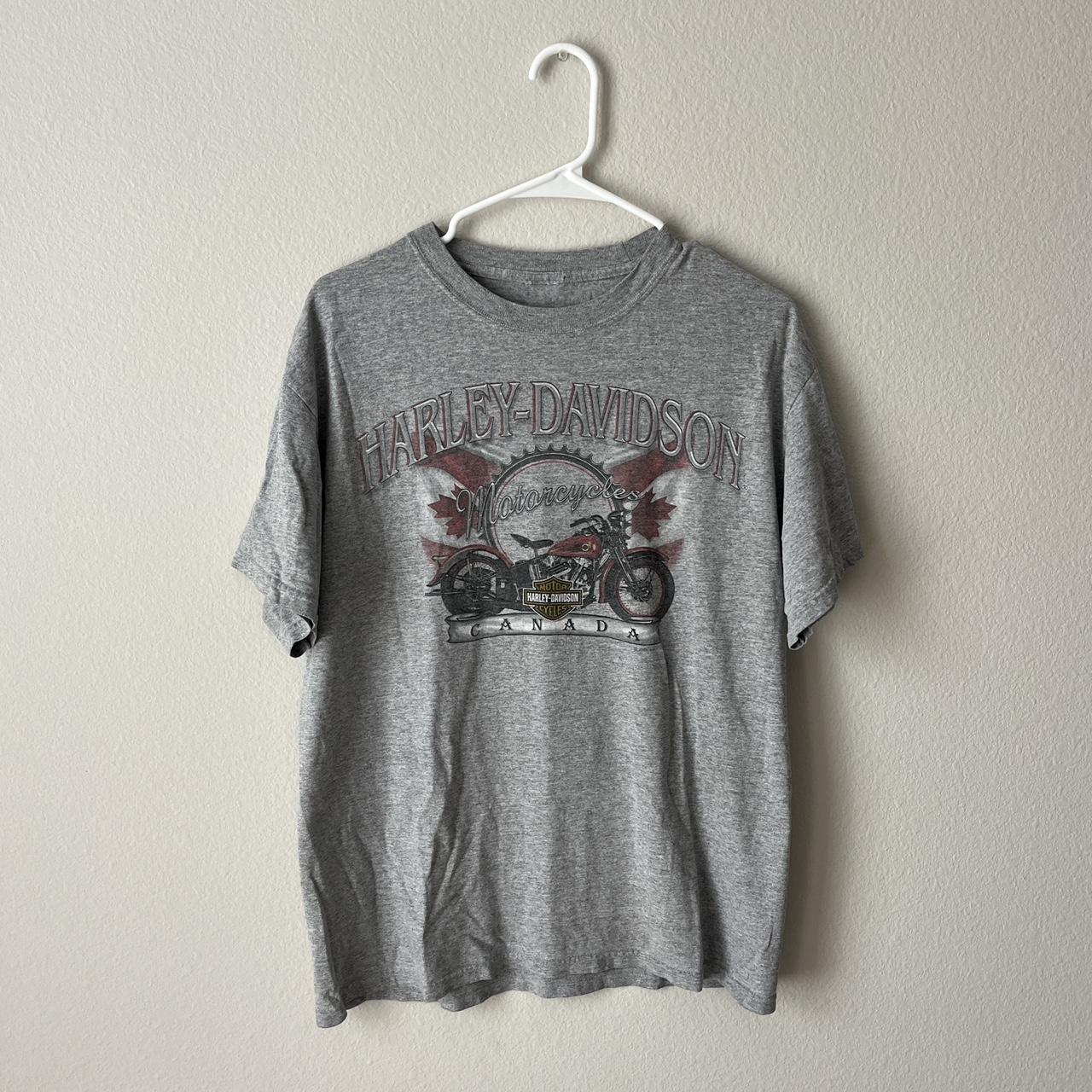 Harley Davison grey tee. Size med/large. - Depop