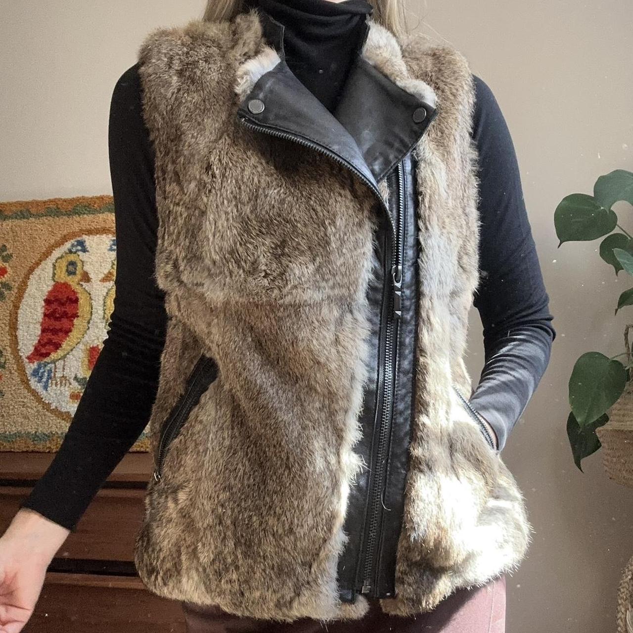 Bcbgmaxazria fur vest best sale