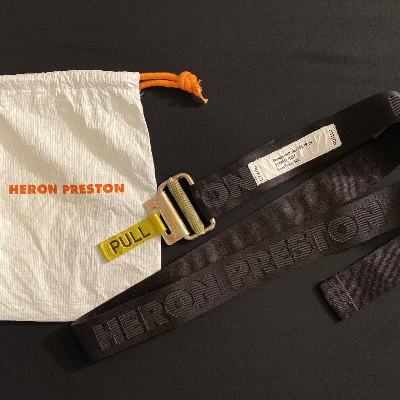 Heron Preston Jacquard Tape Belt (SS19) - Black - Depop