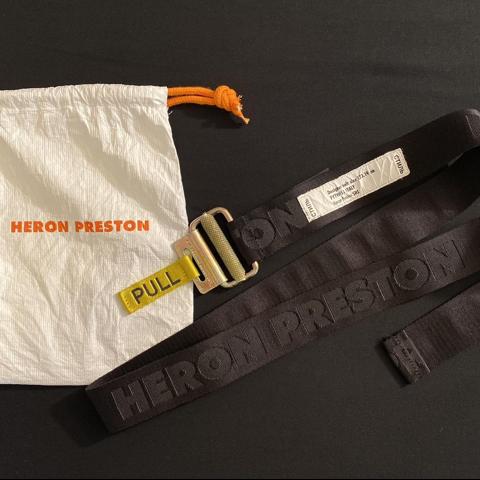 Heron Preston Jacquard Tape Belt (SS19) - Black - Depop