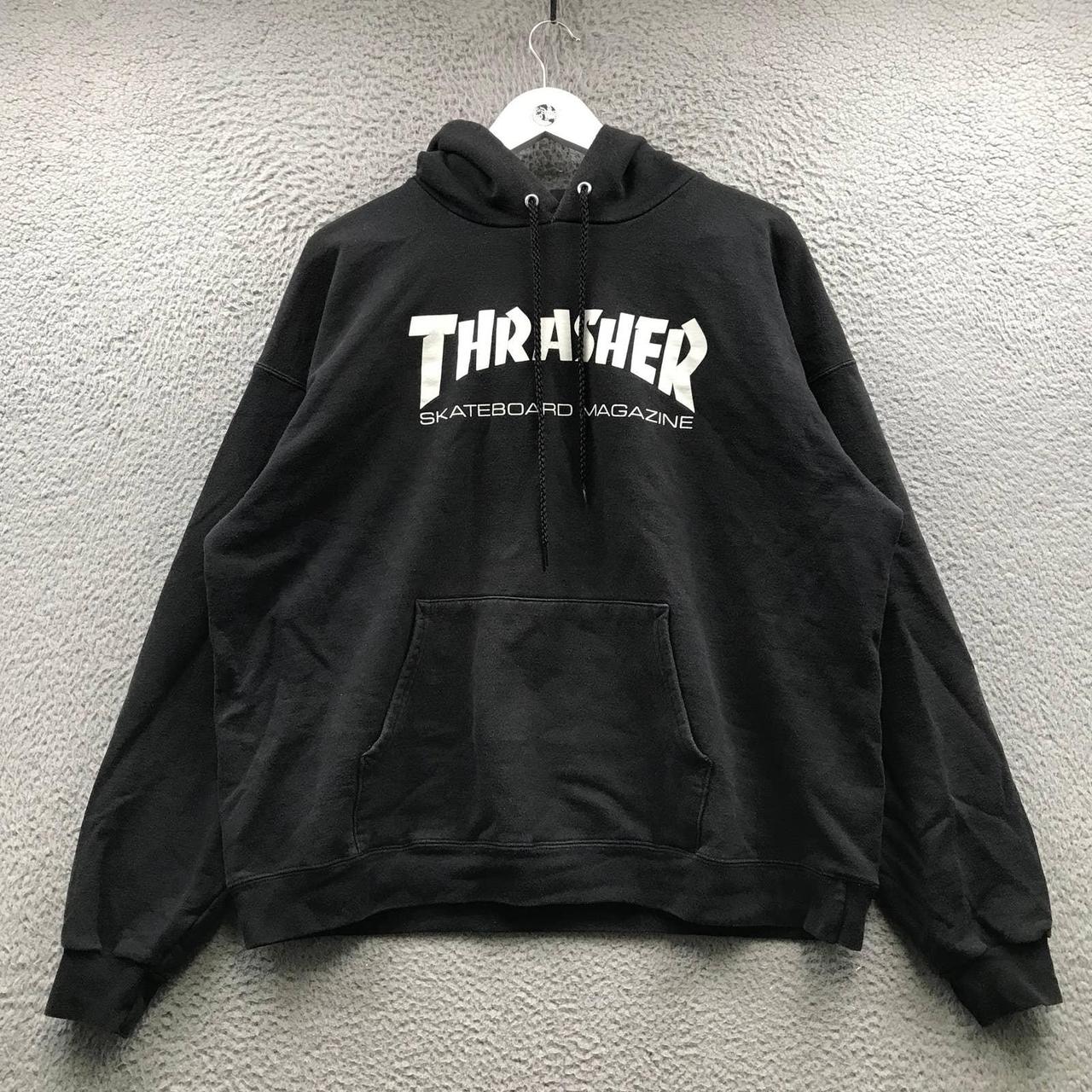 Thrasher Skateboard Magazine Sweatshirt Hoodie Men's... - Depop