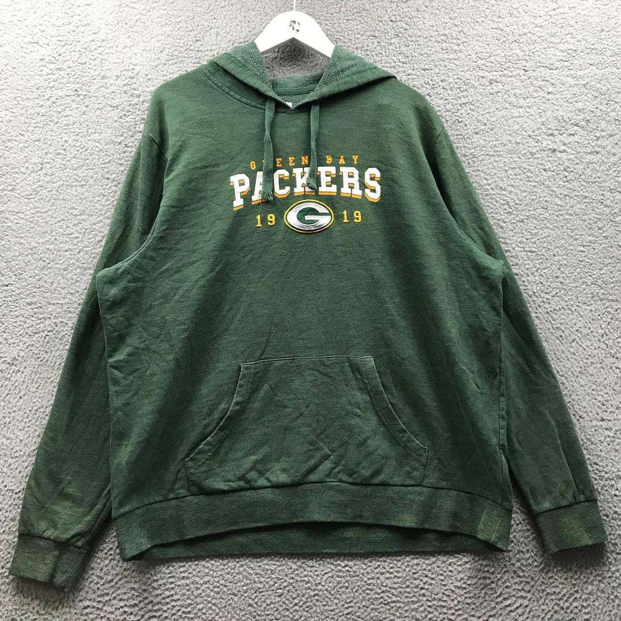 NFL fan apparel Green Bay packers mens green hooded - Depop