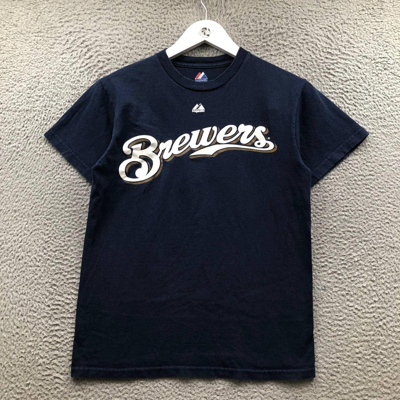 MILWAUKEE Brewers Mens Majestic MBL Graphic Logo T-Shirt Size XL