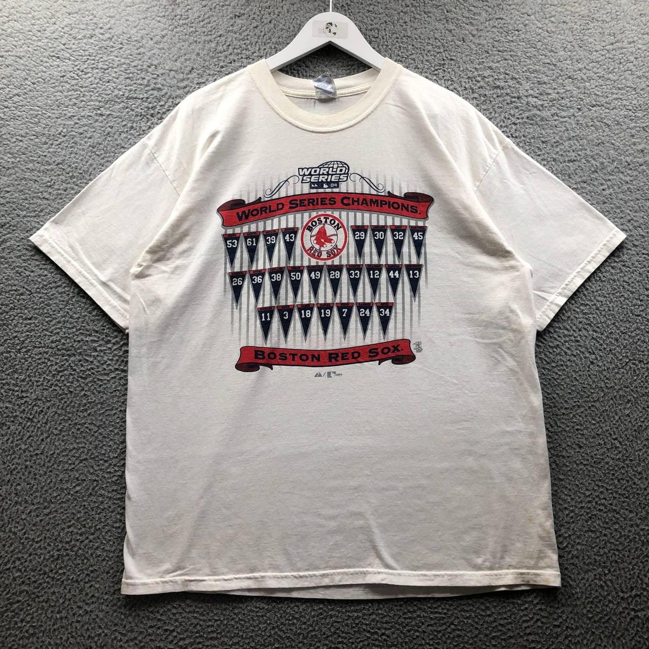 2004 Boston Red Sox shirt Size XL Flaws shown in - Depop