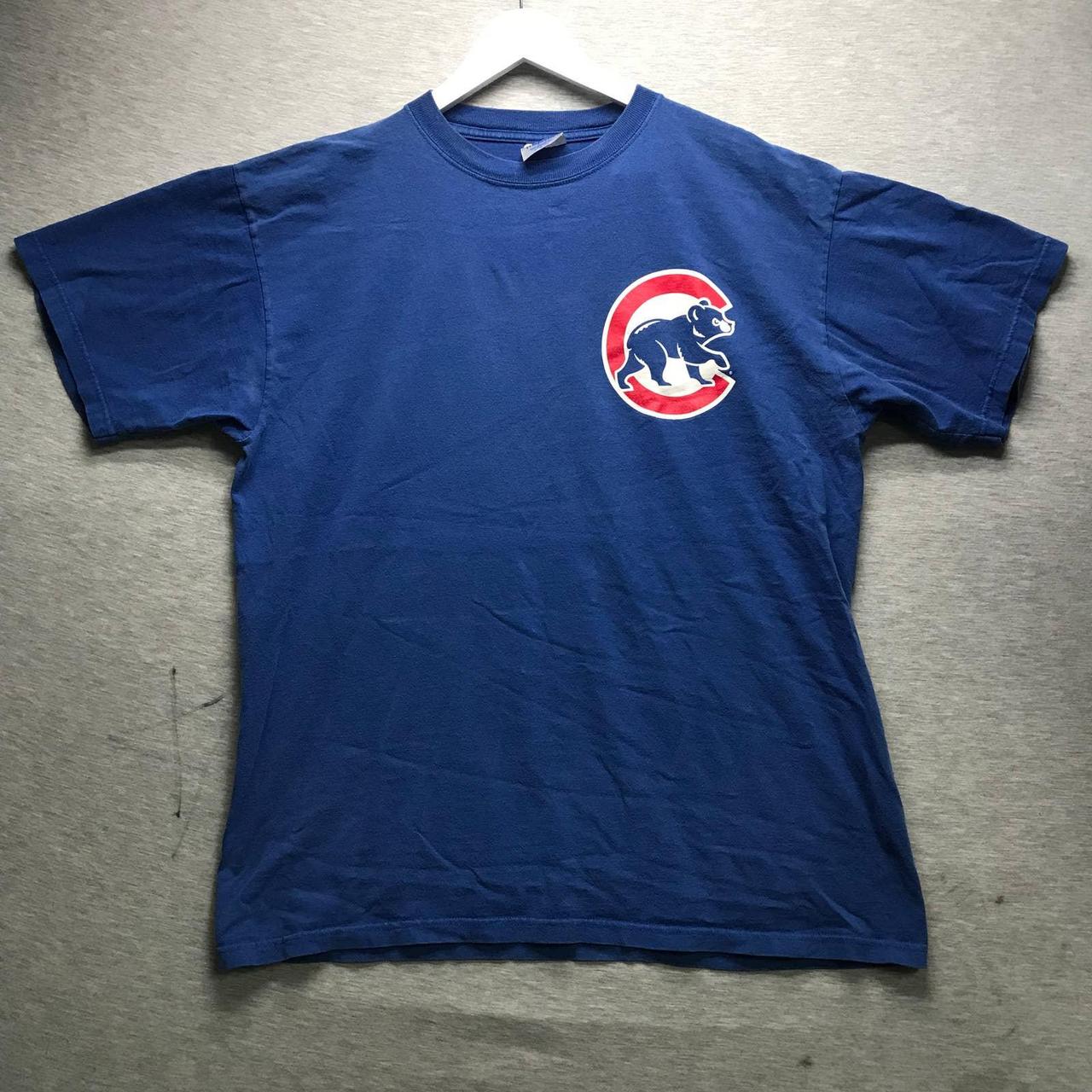 Majestic Mens Blue Chicago Cubs T-Shirt - Depop