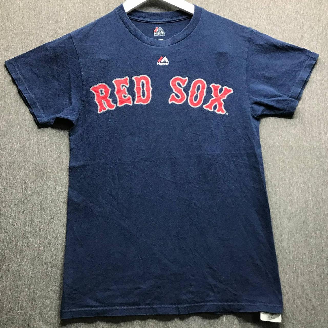 Mbl Majestic Athletic Mens Red Sox Navy Blue T Shirt Size S Short