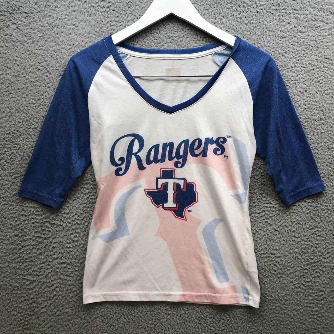 Texas Rangers T-Shirt Women's Size Small S 3/4 - Depop