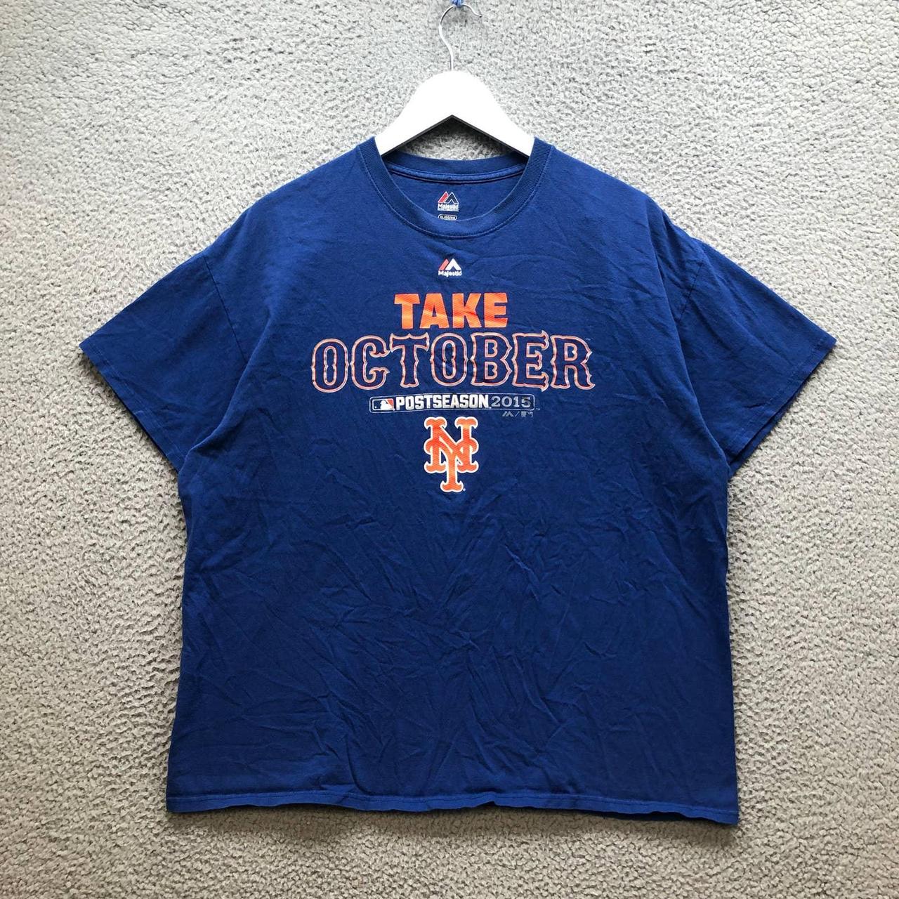 New York Mets Take October Majestic Men's Blue 2015 Postseason