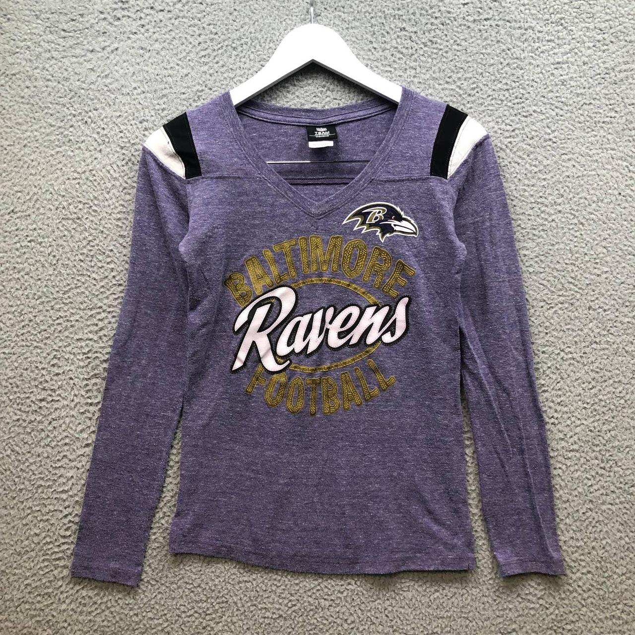 NFL Team Apparel Baltimore Ravens Purple Long Sleeve Scoop Neck