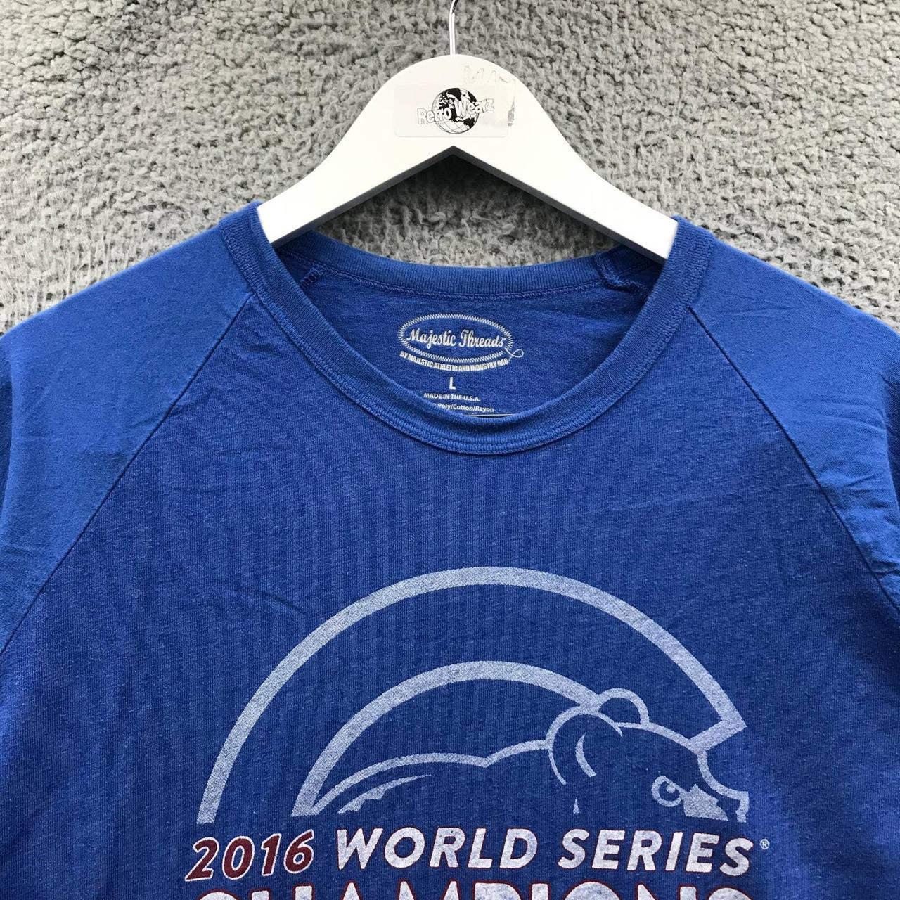 Chicago Cubs 2016 World Series Champions Grey Majestic T-Shirt Youth XL  (New)