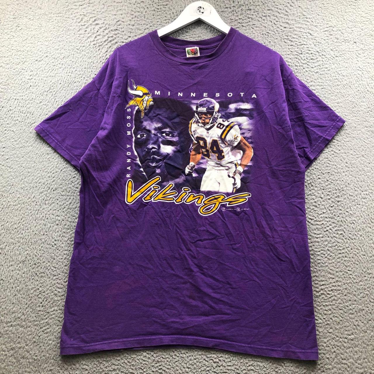 1999 Randy Moss Minnesota Vikings NFL Vintage Graphic T Shirt Size Medium