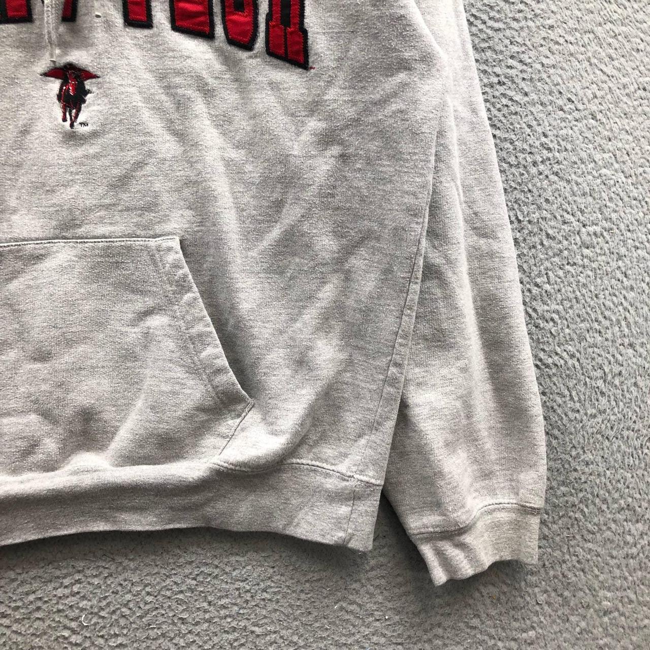 Men's Texas Tech grey and red stitched hoodie size - Depop