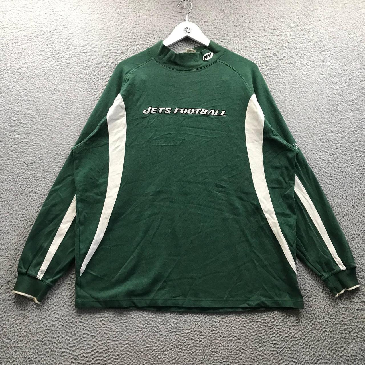 Vintage Y2K NFL New York Jets Fleece 1/4 Zip Sweater - Depop