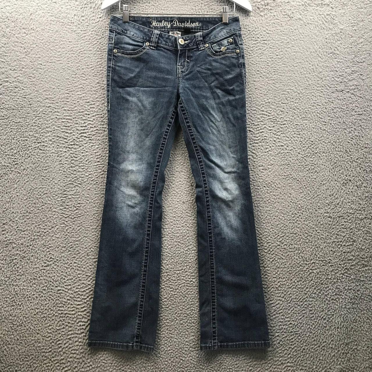 Harley Davidson Flared Denim Jeans Women's Size 4... - Depop