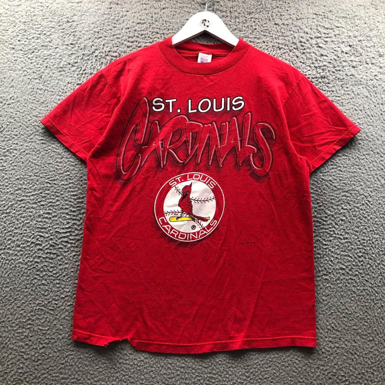 St. Louis Cardinals MBL Baseball T Shirt Grey Red - Depop