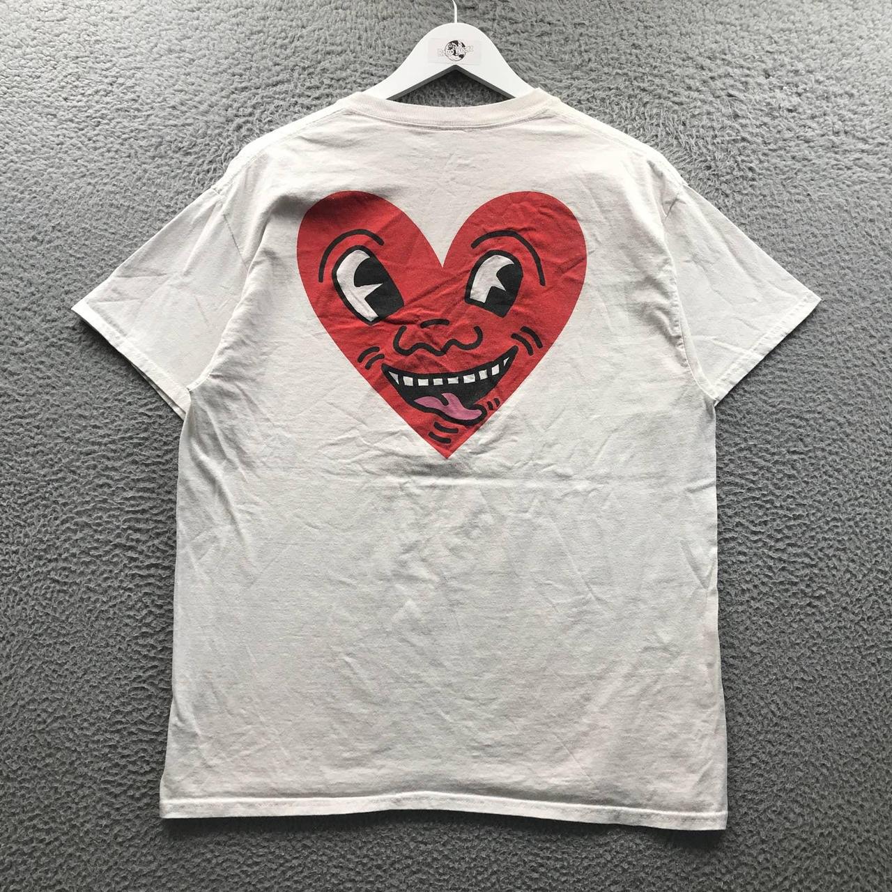 Keith Haring Heart T-Shirt in White - Size Large